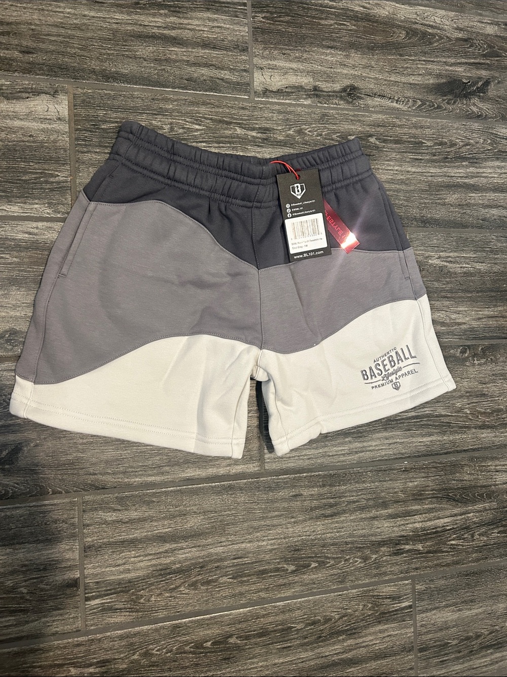 Kids Colorblock Athletic Shorts - Gray/White